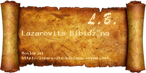 Lazarovits Bibiána névjegykártya